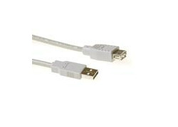 ACT USB 2.0 A male - USB A female ivoor  1,80 m