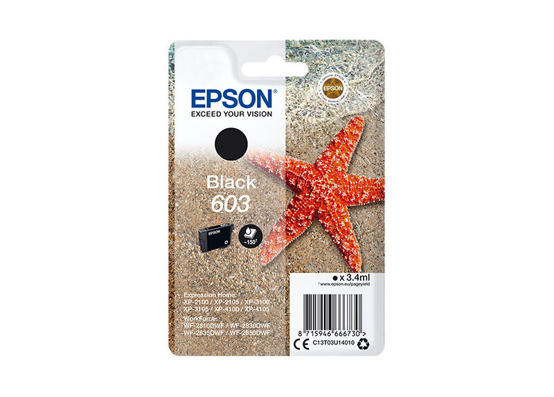 Epson 603 Singlepack Zwart 3,4ml (Origineel)