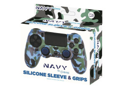 Playstation 4 - Siliconen controller skin inclusief thumbs grips - Navy