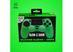 Siliconen hoes voor PS4 controller met 2 thumb grips - Glow In The Dark