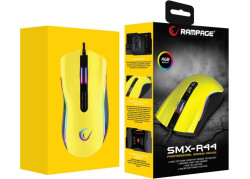 Rampage SMX- R44 macro RGB gaming muis - 6400 DPI - Geel