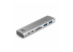 ACT USB-C Thunderbolt 3 naar HDMI female multiport adapter 4K, USB-C, 2x USB-A, cardreader, PD pass through
