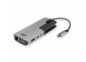 ACT USB-C naar HDMI of VGA female multiport adapter, ethernet, 3x USB-A, cardreader, audio, PD pass through