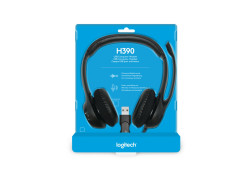 Logitech H390 USB Computer Headset Met rijke digitale audio en knoppen op de draad
