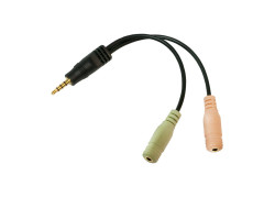 Audio Adapter 3.5 mm (M) -> 2x 3.5 mm (F) LogiLink