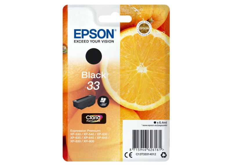 Epson T3331 Zwart 6,4ml (Origineel) oranges