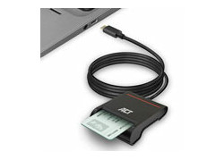 ACT Externe USB-C Smartcard eID Kaartlezer, zwart