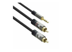 ACT AC3607 audio kabel 5 m 2 x RCA 3.5mm Zwart