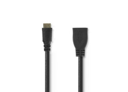 Nedis CVGP34590BK02 HDMI kabel 0,2 m HDMI Type C (Mini) HDMI Type A (Standaard) Zwart