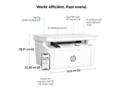 HP LaserJet MFP M140w printer, Zwart-wit, Printer voor Kleine kantoren, Printen, kopiëren, scannen, Scannen naar e-mail; Scanne