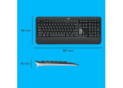 Logitech Advanced MK540 toetsenbord Inclusief muis USB QWERTZ Duits Zwart, Wit
