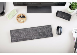 CHERRY KW 9100 SLIM toetsenbord RF-draadloos + Bluetooth QWERTY Engels Zwart