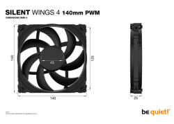 be quiet! SILENT WINGS 4 | 140mm PWM Computer behuizing Ventilator 14 cm Zwart 1 stuk(s)
