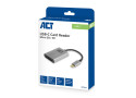 ACT AC7054 geheugenkaartlezer USB 3.2 Gen 1 (3.1 Gen 1) Type-C Zwart, Zilver