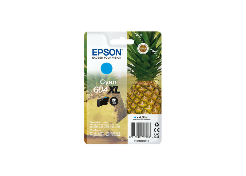 Epson 604XL Singlepack Cyaan 4,0ml (Origineel) pineapple