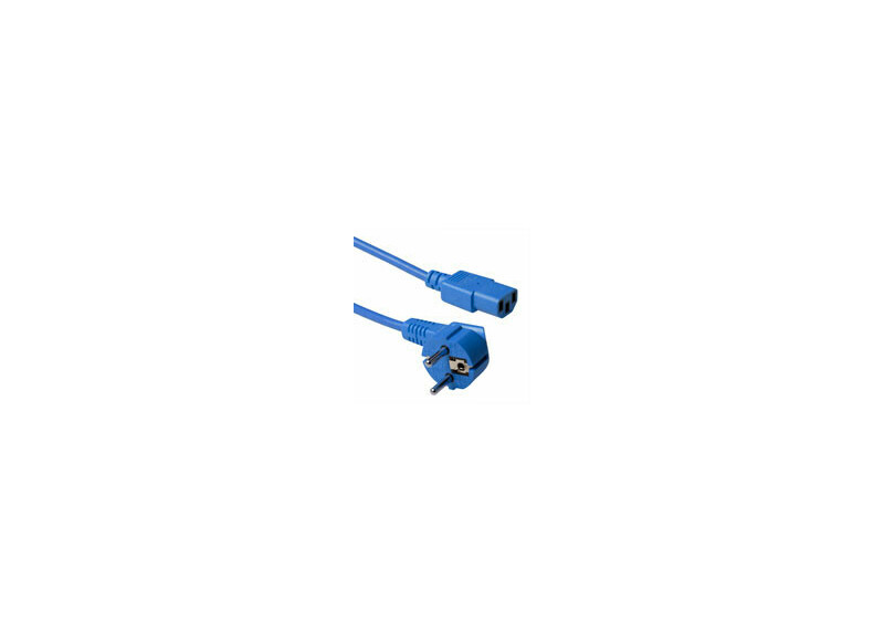ACT Netsnoer CEE 7/7 male (haaks) - C13 blauw 0,6 m