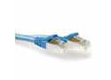 ACT Blauwe 0,5 meter LSZH SFTP CAT6A patchkabel snagless met RJ45 connectoren
