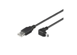 USB 2.0 A --> mini B 1.80m 90&deg; hoek Goobay