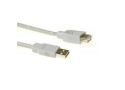 ACT USB 2.0 A male - USB A female ivoor  1,00 m