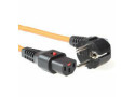 ACT Netsnoer CEE 7/7 male (haaks) - C13 IEC Lock oranje 2 m, EL247S