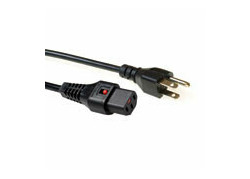 ACT Netsnoer USA male - C13 IEC Lock zwart 2 m, PC1063