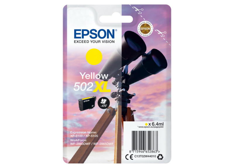 Epson 502XL Singelpack Geel 6,4ml (Origineel) binoculars