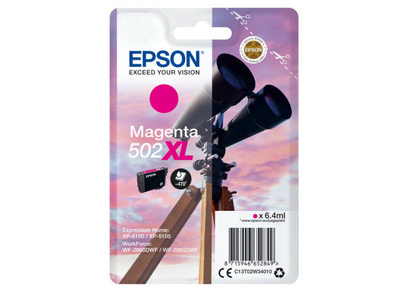 Epson 502XL Singelpck Magenta 6,4ml(Origineel)binoculars