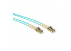 ACT 0,5 meter multimode 50/125 OM3 duplex armored fiber patch kabel met LC connectoren