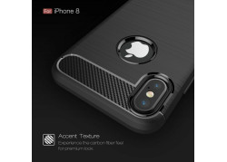 Tuff-luv - Carbon Fiber stijl TPU, beschermende en Schockbestendige achterkant voor de Apple iPhone X case - blauw