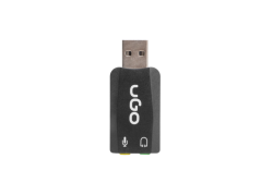 UGO UKD-1085 5.1 geluidskaart met 3.5mm jack naar USB - Zwart