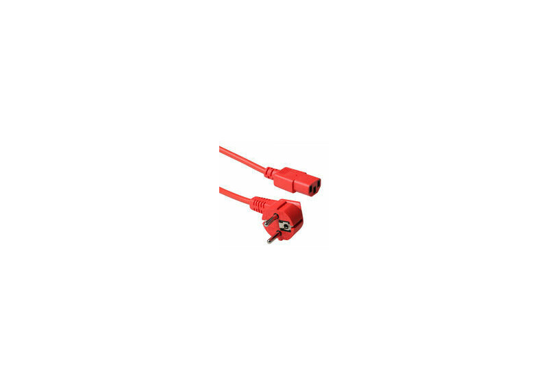ACT Netsnoer CEE 7/7 male (haaks) - C13 rood 5 m