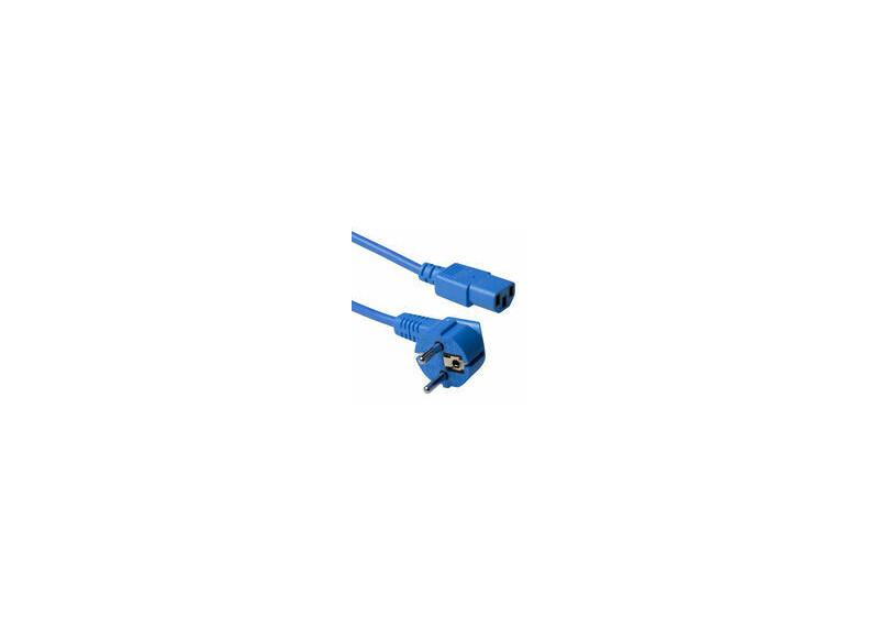 ACT Netsnoer CEE 7/7 male (haaks) - C13 blauw 5 m