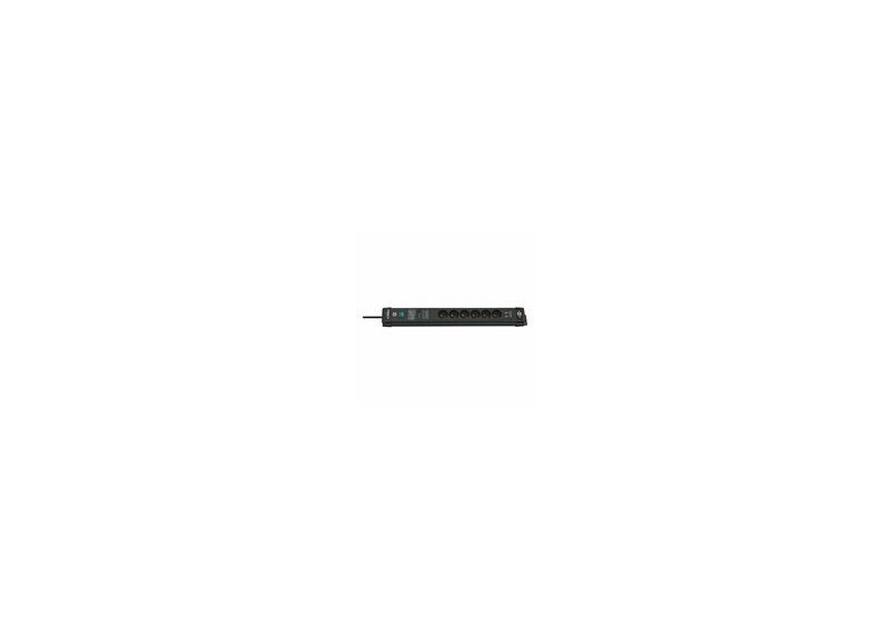 Brennenstuhl Premium-Line, stekkerdoos, 6 sockets, 3.0m, zwart, 2x USB, met schakelaar en overspanningsbeveiliging