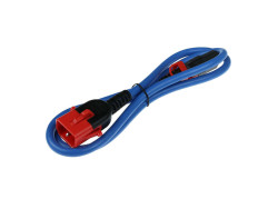 ACT Netsnoer C13 IEC Lock+ - C14 IEC Lock Dual Locking blauw 1 m, PC3619