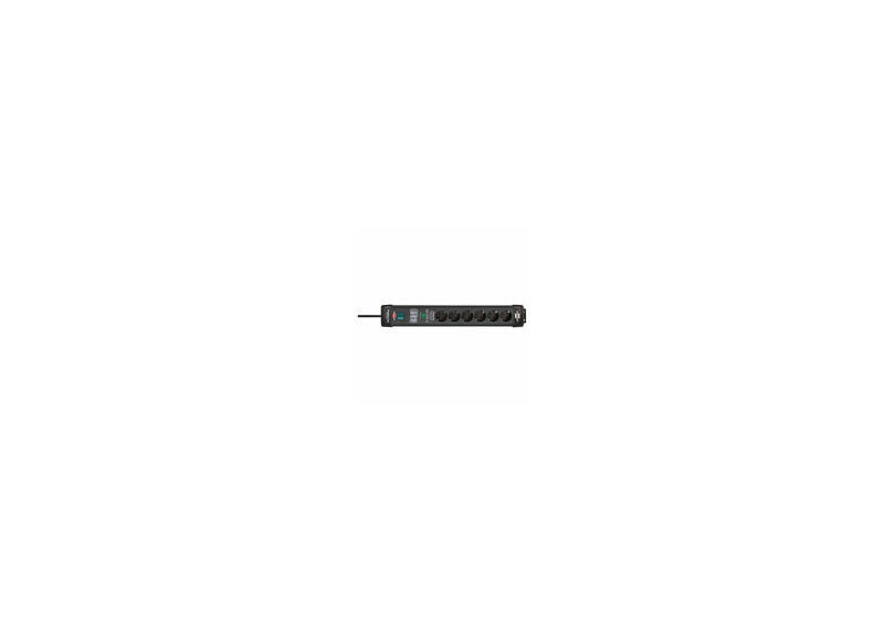 Brennenstuhl Premium-Line, stekkerdoos, 6 sockets, 1.8m, zwart, met schakelaar en overspanningsbeveiliging