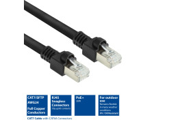 ACT Zwart 3 meter S/FTP CAT7 PUR flex patchkabel snagless met RJ45 connectoren (CAT6A compliant)