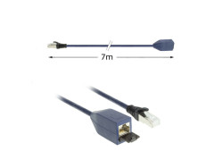 ACT Blauw 7 meter LSZH SFTP CAT6A MPTL verlengkabel snagless met RJ45 connectoren
