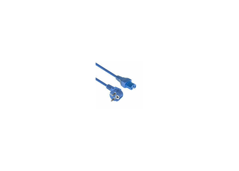 ACT Netsnoer CEE 7/7 male (haaks) - C15 blauw 1,5 m