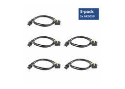 ACT Netsnoer UK male - C13 IEC Lock zwart 2 m, PC980, 5-Pack