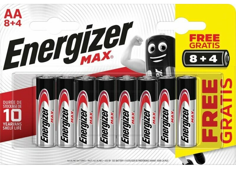AA Batterij Energizer Max 8+4
